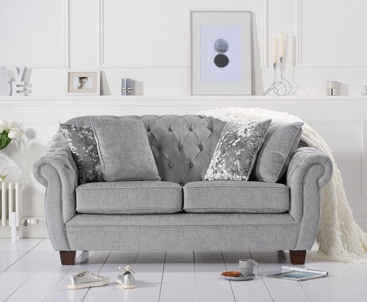 Chesterfield Classic Sofa 2-seater Upholstered Textile Comfortable Loveseat New With Cushions