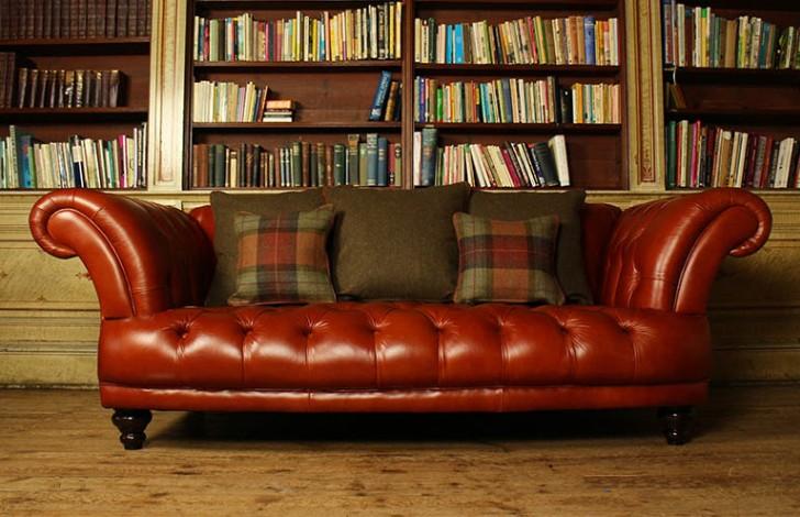 Brown Leather Chesterfield Sofa couch upholstery fabric couch 3-seater New Red Living Room