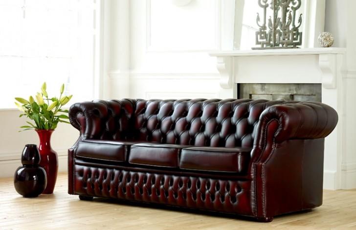 Chesterfield sofa couch upholstery leather couches set 3 seater three seater new