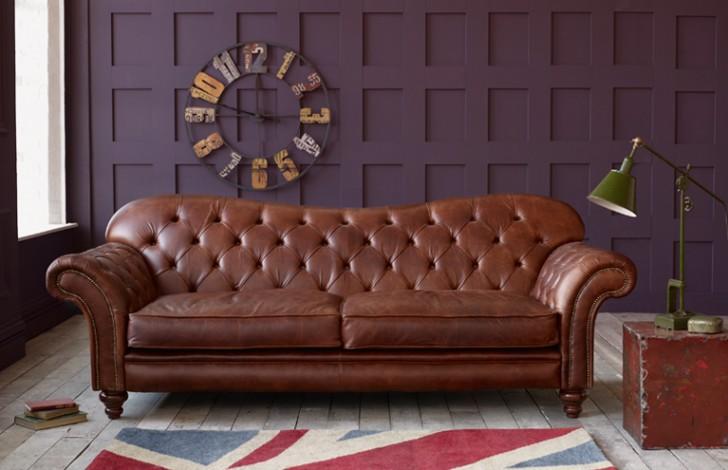 Luxury Chesterfield Sofa 3-Seater living room couch brown sofa Upholstered Faux Leather New