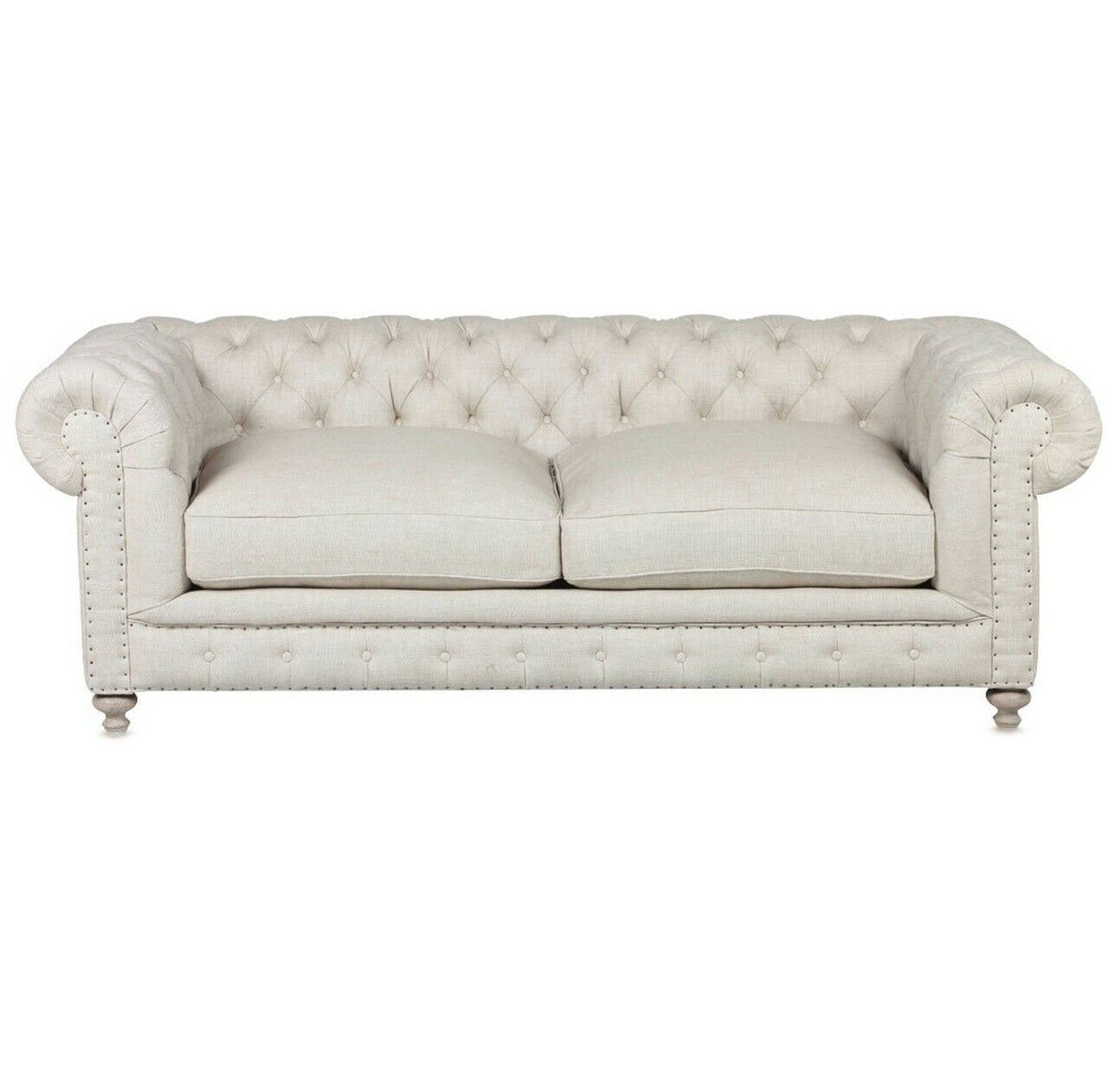 Chesterfield Beige sofa 3-seater couch upholstery fabric textile couches free choice of colour new