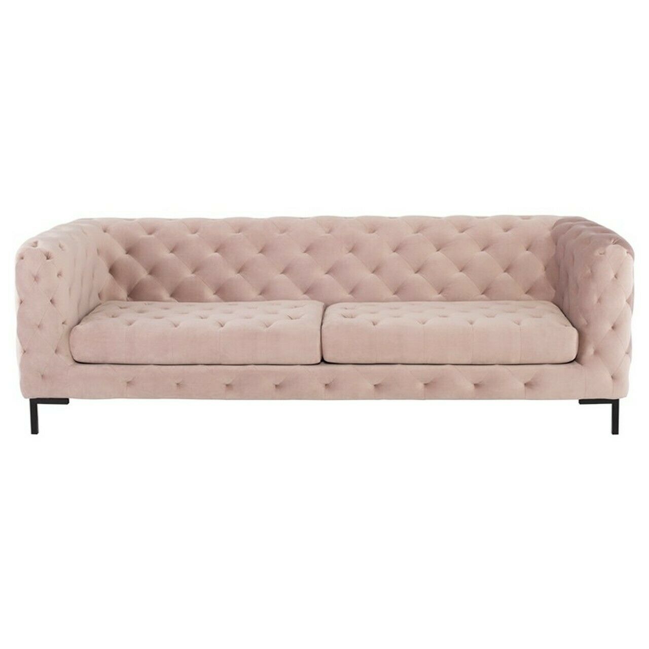 Chesterfield sofa 3-seater pink couch upholstery fabric textile new living room premium furniture