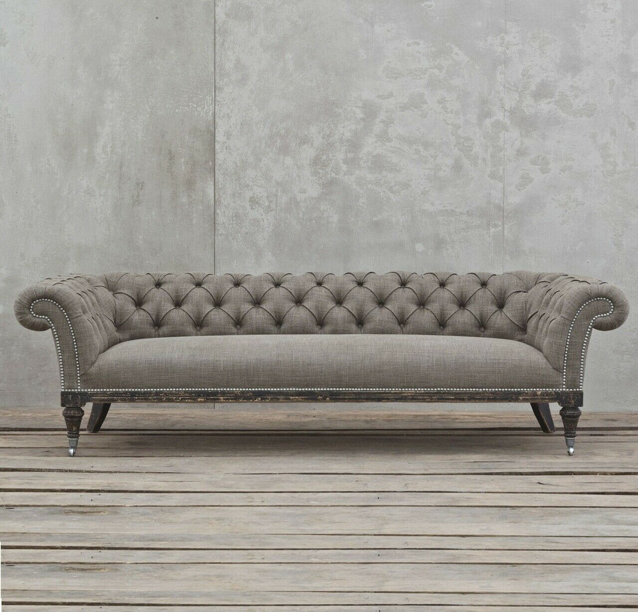 Chesterfield Sofa XXL couch upholstery fabric textile 4-seater 240 cm Length Classic Sofa