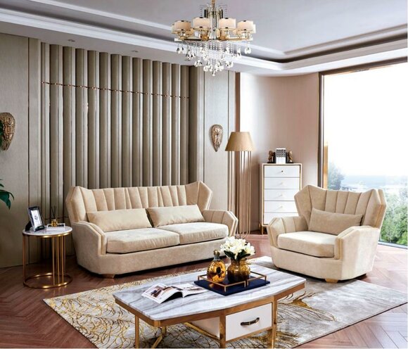 Complete sofa set 3 + 1 seater designer set living area new