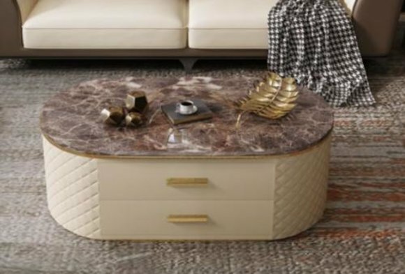 Design Coffee Table Marble Stone Imitation Living Coffee Sofa Table Side Table