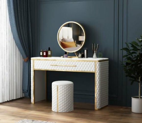 Designer adjustable dressing table in modern style made of real wooden & stainless steel