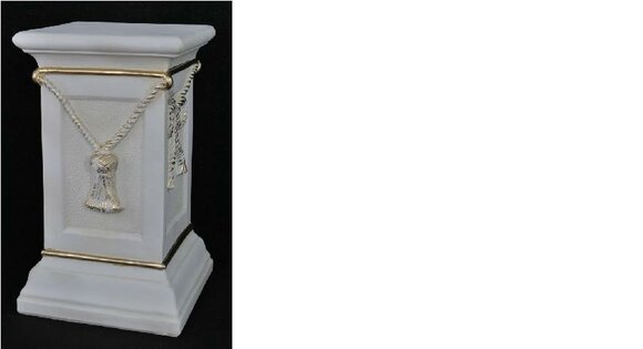 Decorative stucco/acrylic floor stand in antique rectangular column style, 43cm height, model - 1018