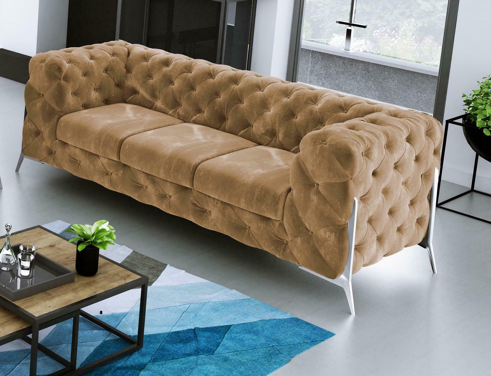 Chesterfield Three Seater Comfortable Designer Living Room 3 Seater Couch Upholstery Sofa