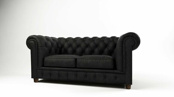 Design Chesterfield Sofa 2Seater Couch Upholstery Leather Sofas Living Room Two-Seater