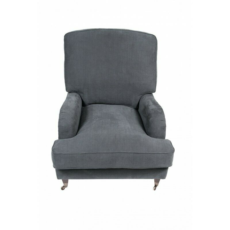 Armchair Club Lounge Designer Chair Upholstery Sofa 1 Seater Relax TV Grey Chair New