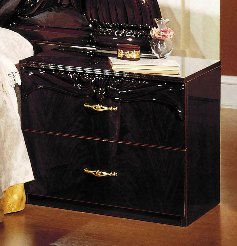 Empire style made of real wooden gloss bedside table with 2-sliding drawers