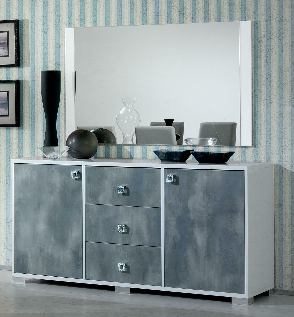 Modern Chests of Drawers 2pcs Set Style Modern Chest of Drawers + Mirror Italian Furniture