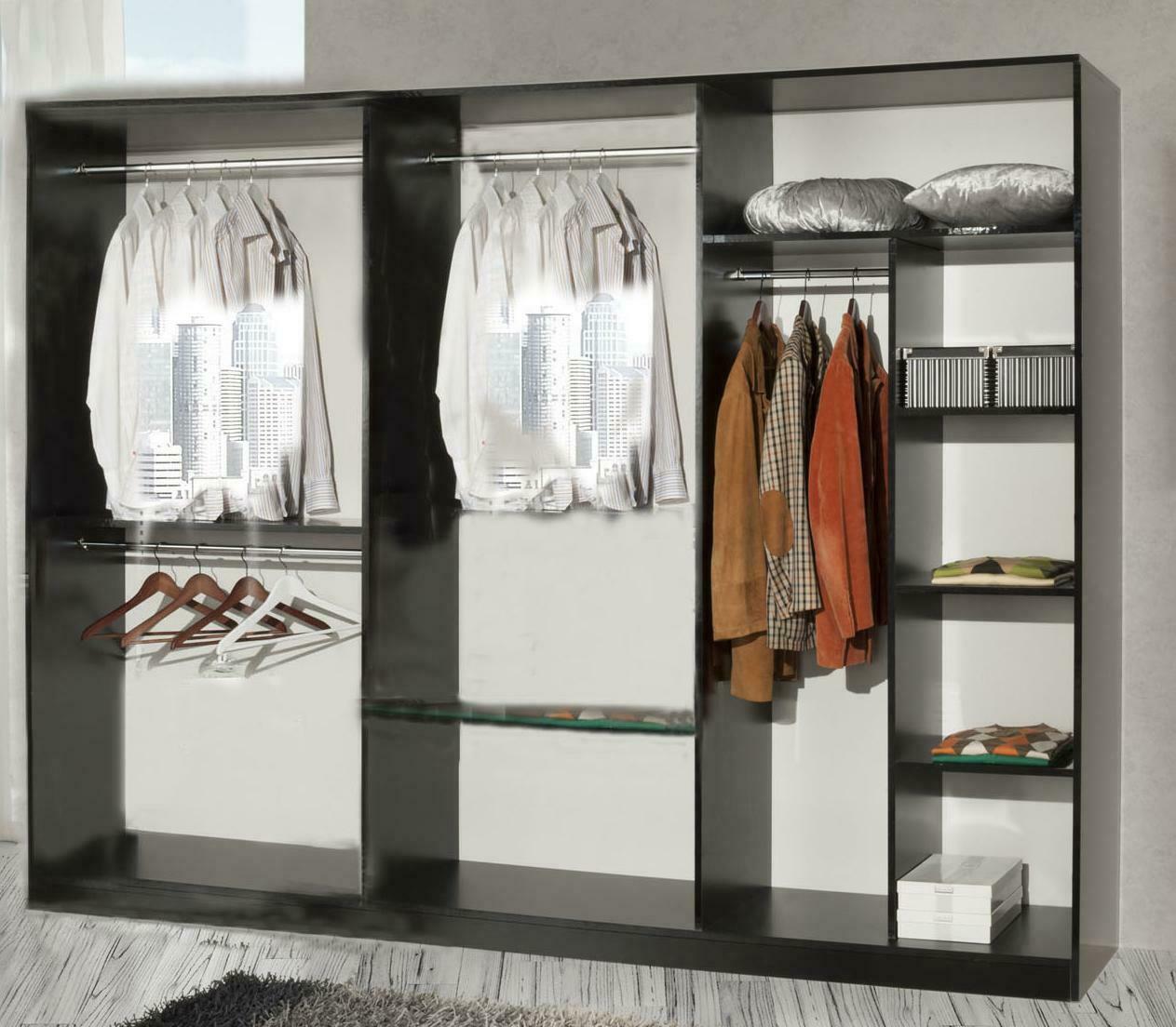 Modern style luxury massive XXL wardrobe with shelves, italian furniture