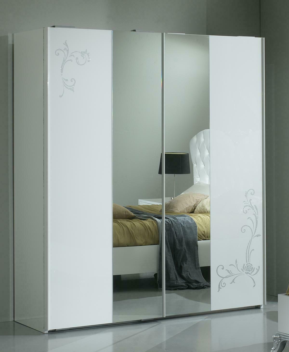 Modern style luxury designed bedroom wardrobe with mirrors & swing doors