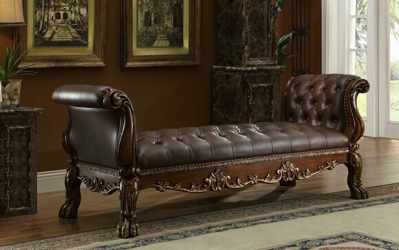 Chesterfield Chaiselounges Lounger Ottoman Sofa Genuine Leather Relax Chaise New