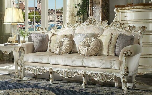 Luxury Sofa Design Couch Upholstery Classic Furniture Three-Seater Baroque