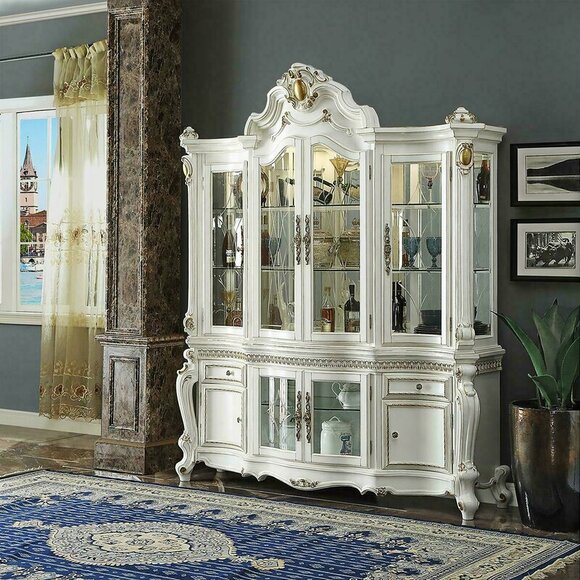 Sideboard Luxury Showcase Glass Cabinet Antique Style Furniture Baroque Rococo