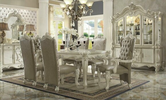 Royal 7pcs Dining Room Set Baroque Rococo Table 6x Chairs Chair new