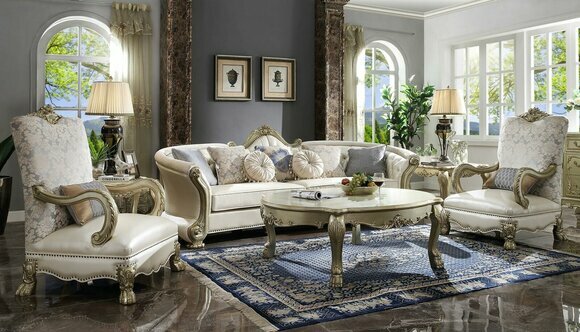 Sofa set classic 4 + 1 seat sofa upholstery group living area couch baroque