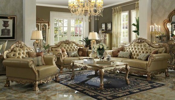 Designer Sofa Set 3+2 Seater Sofa Couch Leather Set Upholstery Set Group