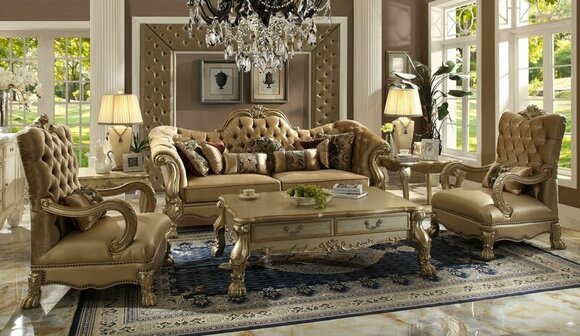 Sofa Set 3+1+1 Seater Set Sofa Upholstery Couches Couch Luxury Chesterfield