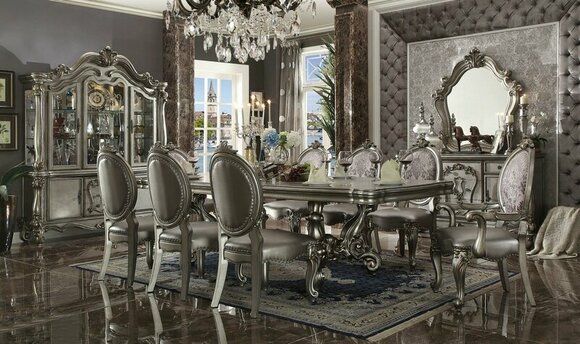 Dining Table & 8x Chairs Dining Room Set Classic Table Chair Tables Baroque