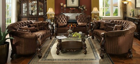 Sofa Set Couch Sofa Upholstery Classic Living Room Group Set 4pcs.