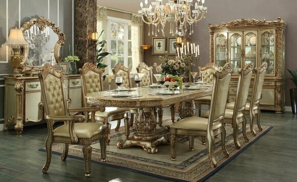 Dining Room Set Display Cabinet Table 8x Chair Commode Mirror Baroque New 12pcs.