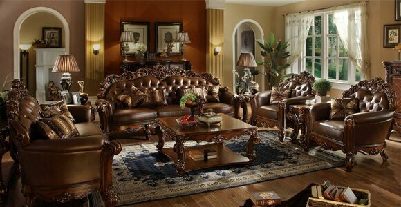 Leather sofa sofa set set group couch Chesterfield sofa baroque rococo