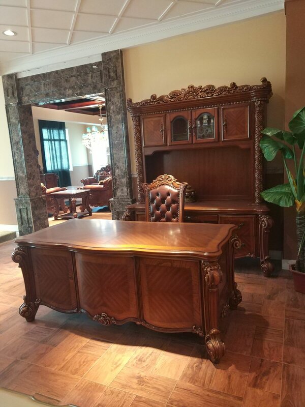 Baroque style made of reall wooden rectangular office table