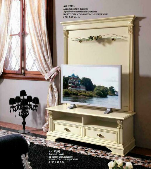 TV cabinet tv wall side board rtv low italian furniture antique style wood