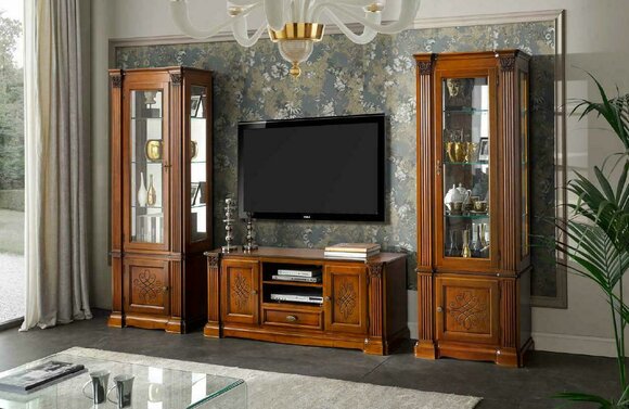 Classic Living Wall Living Room Display Cabinet Sideboard RTV Shelf Walls Cupboard Real wood