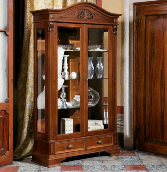 Display Case Glass Cabinet Living Room Showcase 2 Doors Display Cases Baroque Rococo