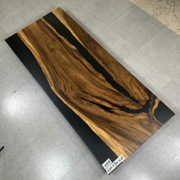 Dining Table Black River Table Real Wood 220x95 Tables Epoxy New River Table