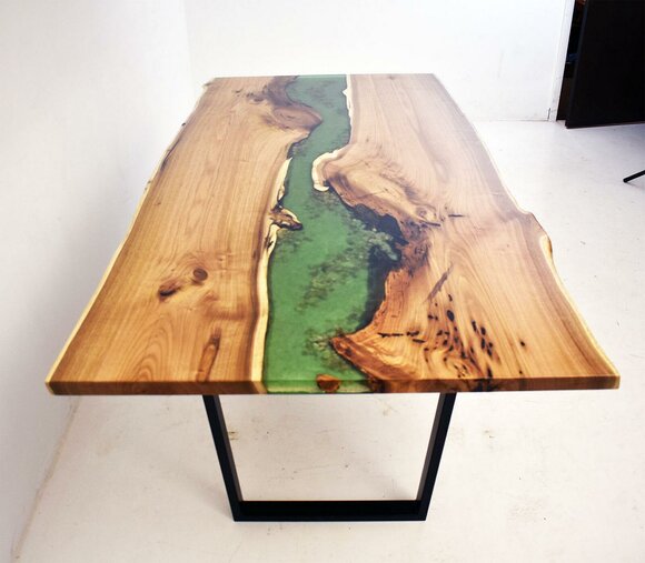 Dining Table Sea Water River Real Wood River Table 200x90 Tables Epoxy New