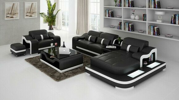 Living Landscape Corner Sofa L Shape Armchair Set Set Modern Sofa Leather Couch New