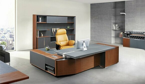 Design luxury furniture 2-piece office set desk cabinet furnishings boss table