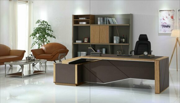 Designer office work room armchair table complete set furniture 2 pieces. desk