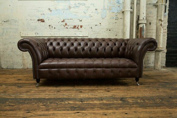 Brown Chesterfield Sofa Couch Design Upholstery Sofas Couches Fabric Textile Leather