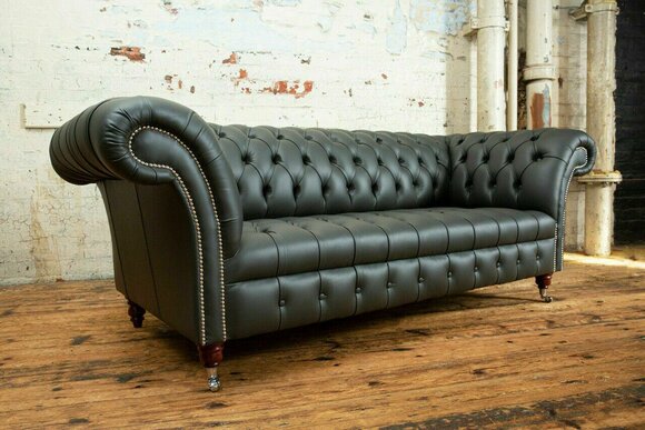 Living Room Chesterfield Sofa Couch Design Textile Couches Sofas Three Seater 225cm