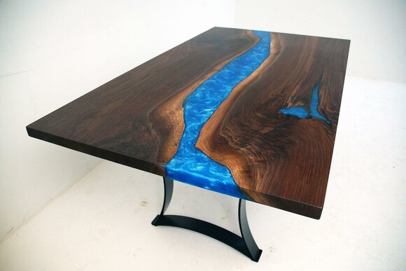 Table Wood New Epoxy Resin Dining Table Meeting Tables Designer 1QM