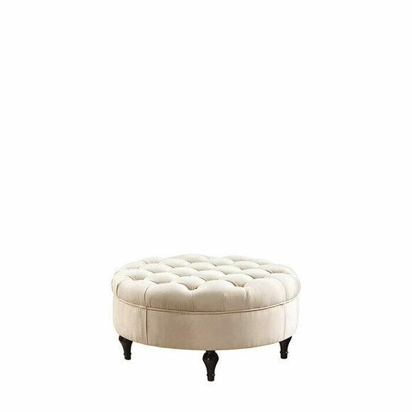 Round Chesterfield Cushion Stool Footstool Ottoman Round Sofa Side New