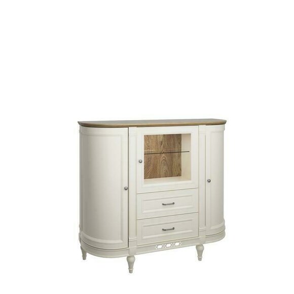 Classic style made of real wooden sideboard with 3-swing doors & 2-sliding drawers model - FL-KB