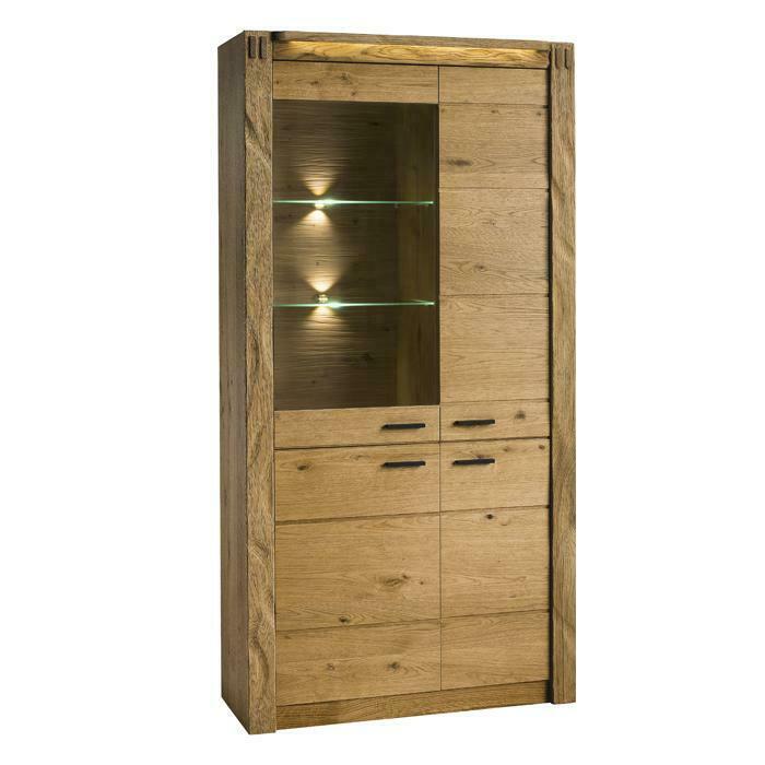 Modern style made of real wooden showcase/cupboard with 4-swing doors & glass backlit shelves, model - F – W2 L,P