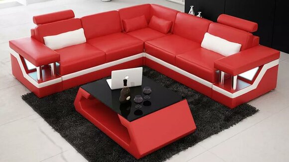 Living landscape sofa set corner set leather sofa upholstery couch corner sofa