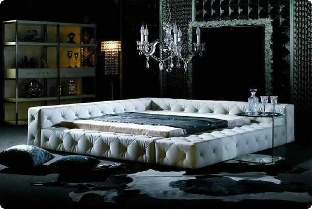 Chesterfield Luxury Designer Bed with Crystal Stones 200x200cm Beds Immediately