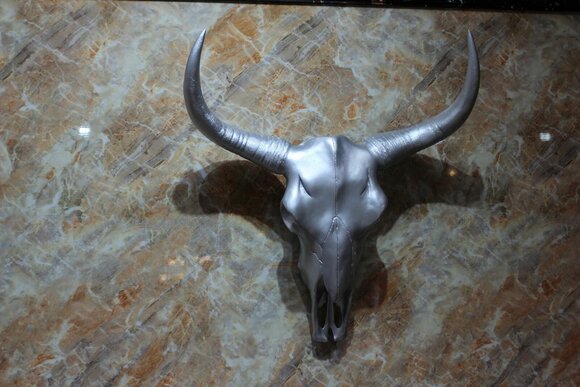 Bull Head Skull Horns Silver Metal Cow Skull Cow Bull Head Bull Sofort