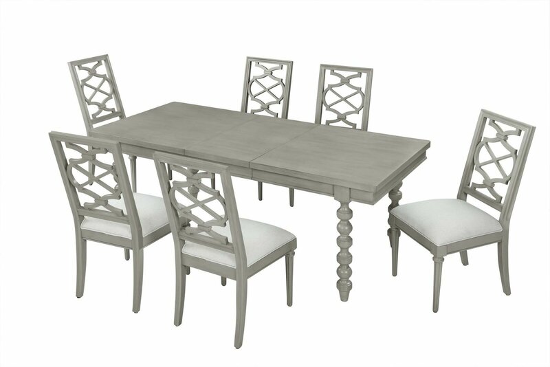 Antique Style Furniture Dining Table Table Chair Set Complete Set of Chairs 7pcs.