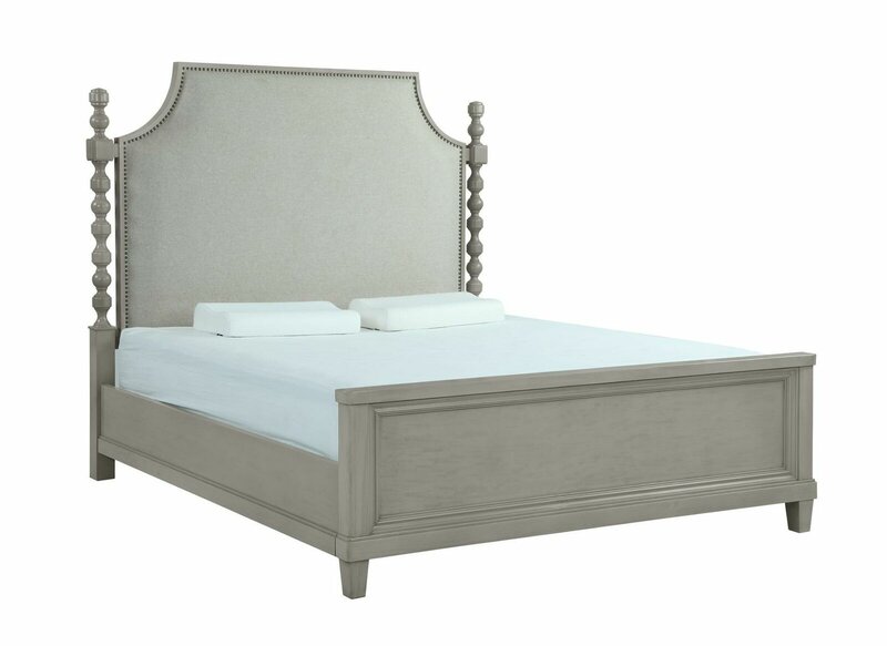 Classic style massive royal double bed with high backrest made of real wooden frame, models - SH2601L;SH2601S