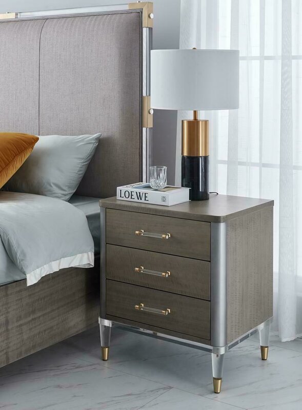 Luxury Furniture Bedroom Bedside Table Consoles Side Tables Wood Hotel Consoles